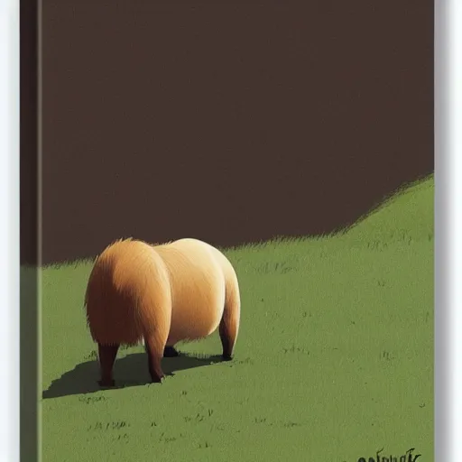 Image similar to side view of capybara, art by ilya kuvshinov