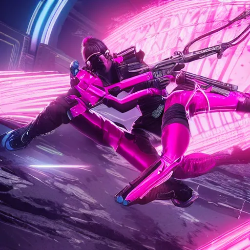 Image similar to the pink ranger, stunning, surrounding cinematic light, hyper detailed, ornate and intricate, 4 k cinematic octane render