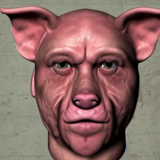 Image similar to human pig hybrid, high definition, photorealistic