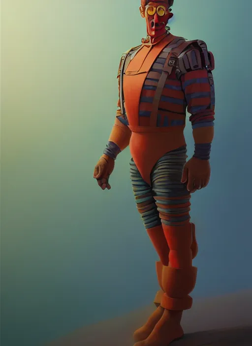 Prompt: full body painted cartoony portrait of a hero that is made out of construction truck materials, matte painting concept art, midjourney, beautifully backlit, swirly vibrant color lines, fantastically gaudy, aesthetic octane render, 8 k hd resolution, by ilya kuvshinov and cushart krentz and zdizslaw beksinski