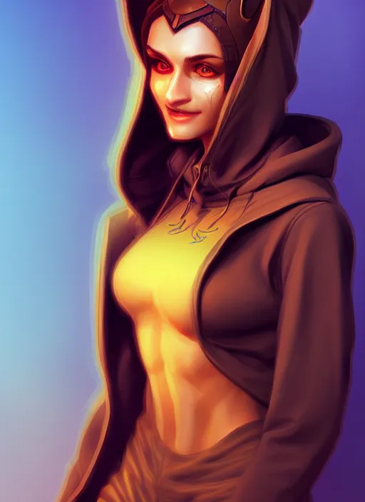 Prompt: pretty woman wearing an anubis hoodie, highly detailed, artgerm style, artstation, soft light, sharp focus, illustration, character design, concept art