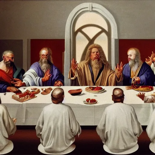 Prompt: colonel sanders at the last supper, photorealistic, 8k