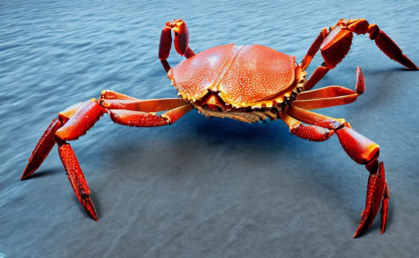 Prompt: giant crab, highly detailed, extremely high quality, hd, 4 k, 8 k, professional photographer, 4 0 mp, lifelike, top - rated, award winning, cinematic, realistic, detailed lighting, detailed shadows, sharp, no blur, edited, corrected, trending