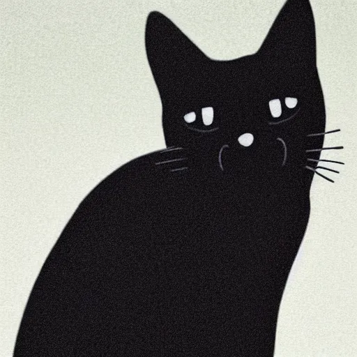 Image similar to a black cat emoji