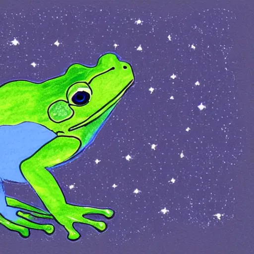 Prompt: the galaxy in the shape of a frog drawn on mspaint