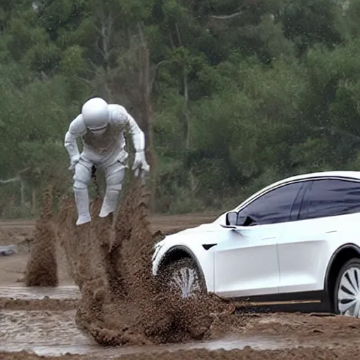 Prompt: elon musk play in mud