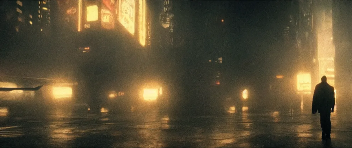 Image similar to realistic screenshot from blade runner movie, intricate, moody lighting, highly detailed, cinematic, photoreal octane rendering, denis villeneuve, craig mullins, ridley scott