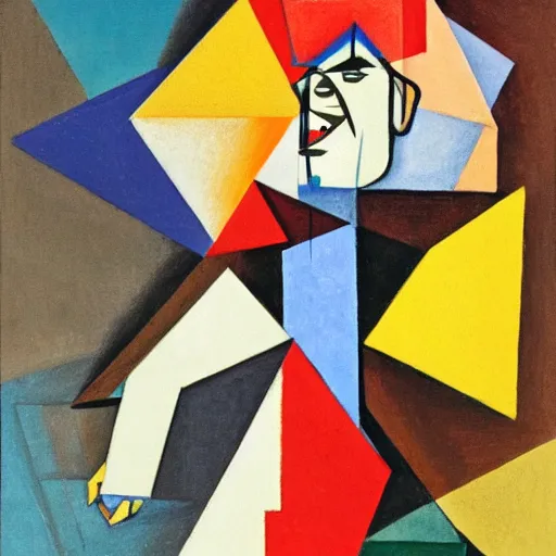 Image similar to a gouache by erno rubik cubism, studio portrait of a man