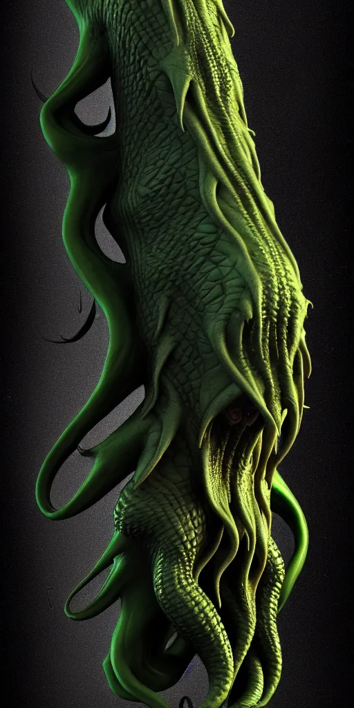 Prompt: a cthulhu wrapped around a human arm, photorealism, digital art, trending on artstation, heightmap