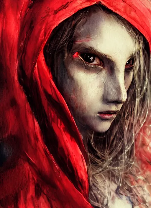 Prompt: portrait, Gorgeous Little red riding hood at a rave, watercolor, dramatic lighting, cinematic, establishing shot, extremly high detail, foto realistic, cinematic lighting, pen and ink, intricate line drawings, by Yoshitaka Amano, Ruan Jia, Kentaro Miura, Artgerm, post processed, concept art, artstation, matte painting, style by eddie mendoza, raphael lacoste, alex ross