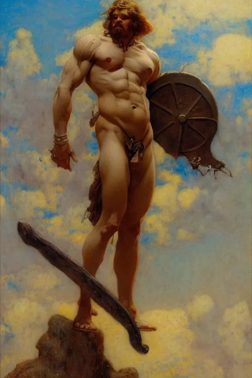 Image similar to hesiod, painting by gaston bussiere, katsuya terada, frank frazetta, tom of finland, trending on artstation