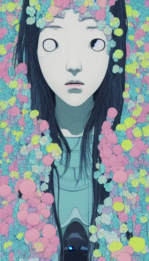 Image similar to a portrait of a girl by inio asano, beeple and james jean, chiho aoshima color scheme