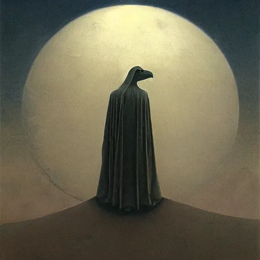 Image similar to medieval plague doctor under the cloudy sky highly detailed dark art highly detailed zdzisław beksinski