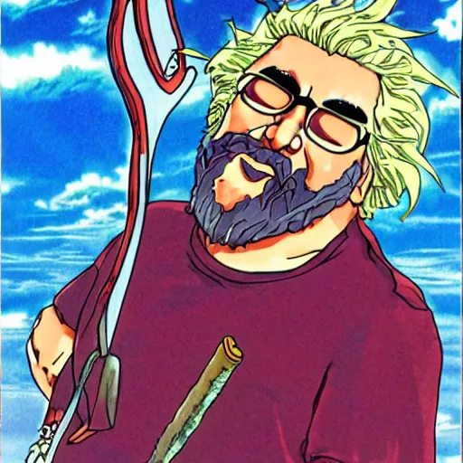 Image similar to jerry garcia anime