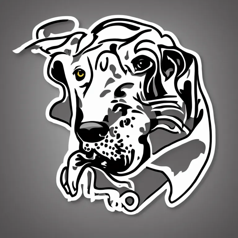 Prompt: Great Dane in the Style of an NFL Logo