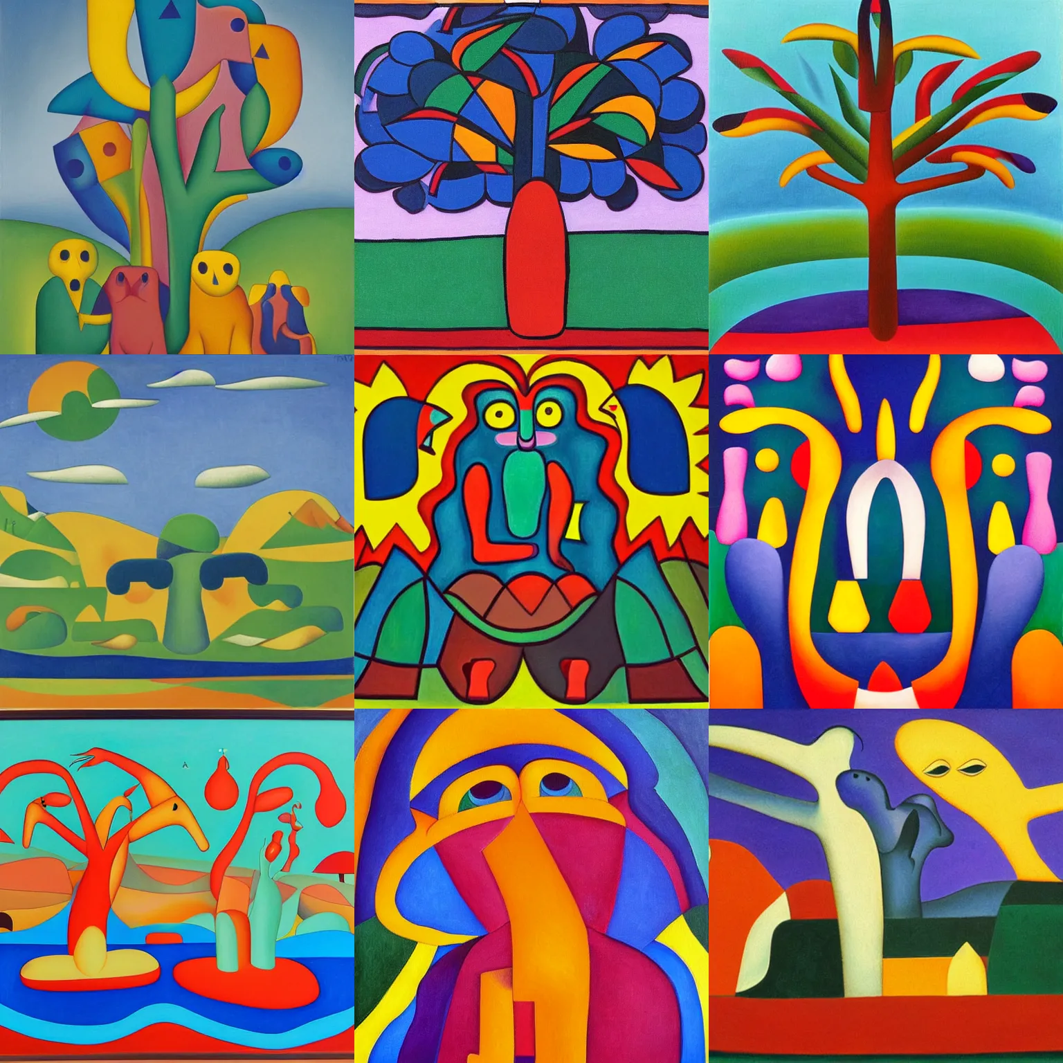 Prompt: an artwork by tarsila do amaral