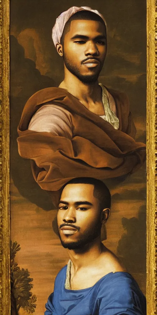 Prompt: renaissance era painting of frank ocean