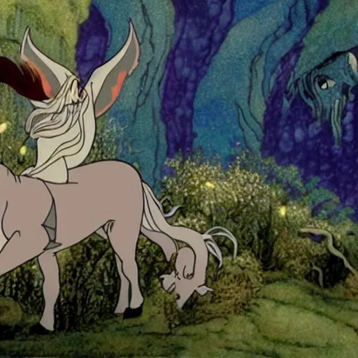 Image similar to still from the film the last unicorn, 8 k, extremely detailed, in the style of edmund dulac