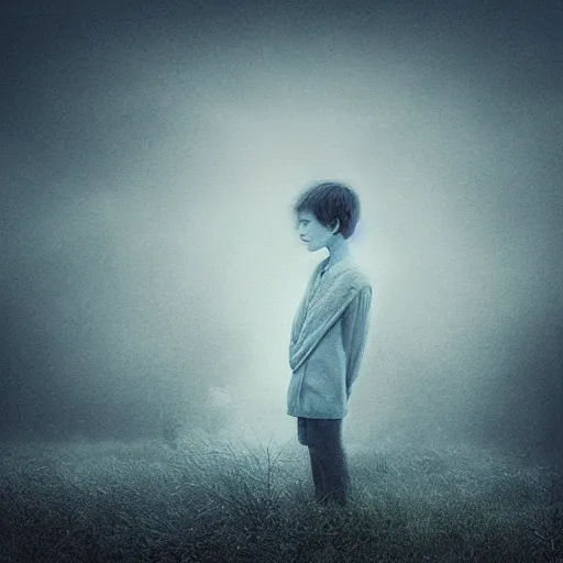 Image similar to pale young ghost boy, by mikko lagerstedt, by chris friel, by christian schloe