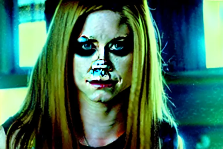 Image similar to a film still of Avril Lavigne in catwoman, high quality