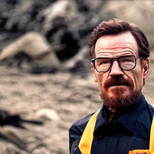 Image similar to Bryan Cranston as Gordon Freeman in H.E.V suit, photo