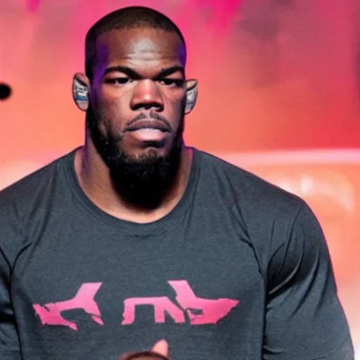 Image similar to mma fighter jon jones in a concert