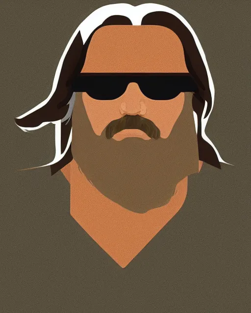 Image similar to Malika Favre minimalist illustration of Jeff Bridges in The Big Lebowski