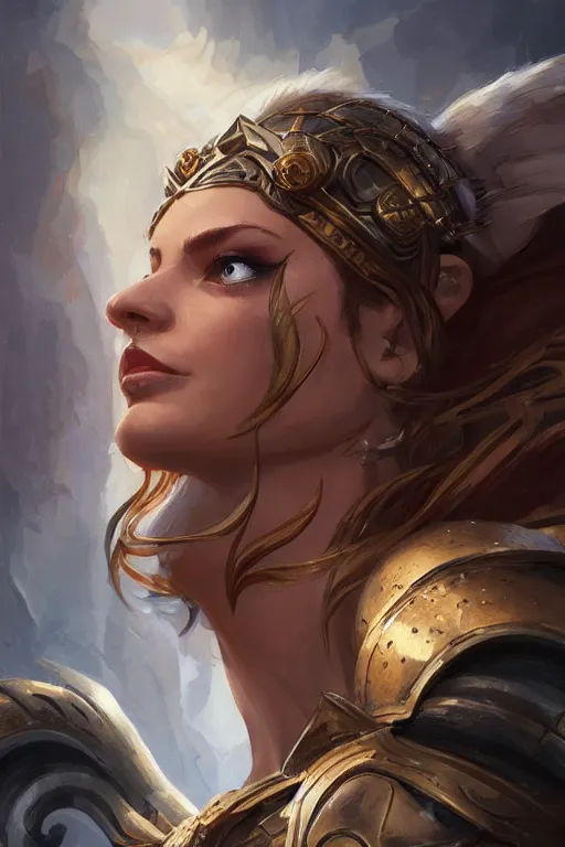 Image similar to amazon valkyrie athena, d & d, fantasy, portrait, highly detailed, headshot, digital painting, trending on artstation, concept art, sharp focus, illustration, art by artgerm and greg rutkowski and magali villeneuve