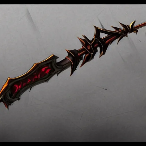 Image similar to concept art of legendary dragon scythe weapon, scythe design, fantasy scythe, fantasy, behance, pinterest, deviantart, artstation, weapons concept art, design, rpg, weapon, detailed, digital art, incredible, digital painting