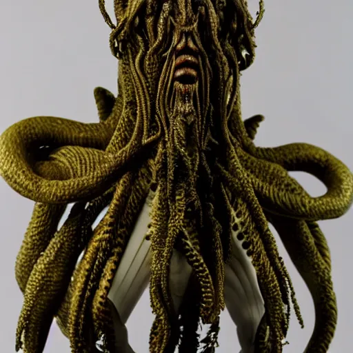 Prompt: 1980s action figure of Cthulu creature, studio photography isolated on a white background,