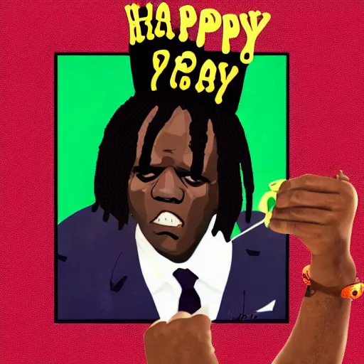 Prompt: happy birthday chief keef no face