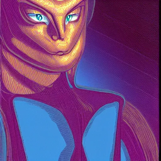 Prompt: photo of a dramatically lit alien staring into your soul, full body portrait, 1 6 bit, pc - 9 8, pc - 9 8 0 0