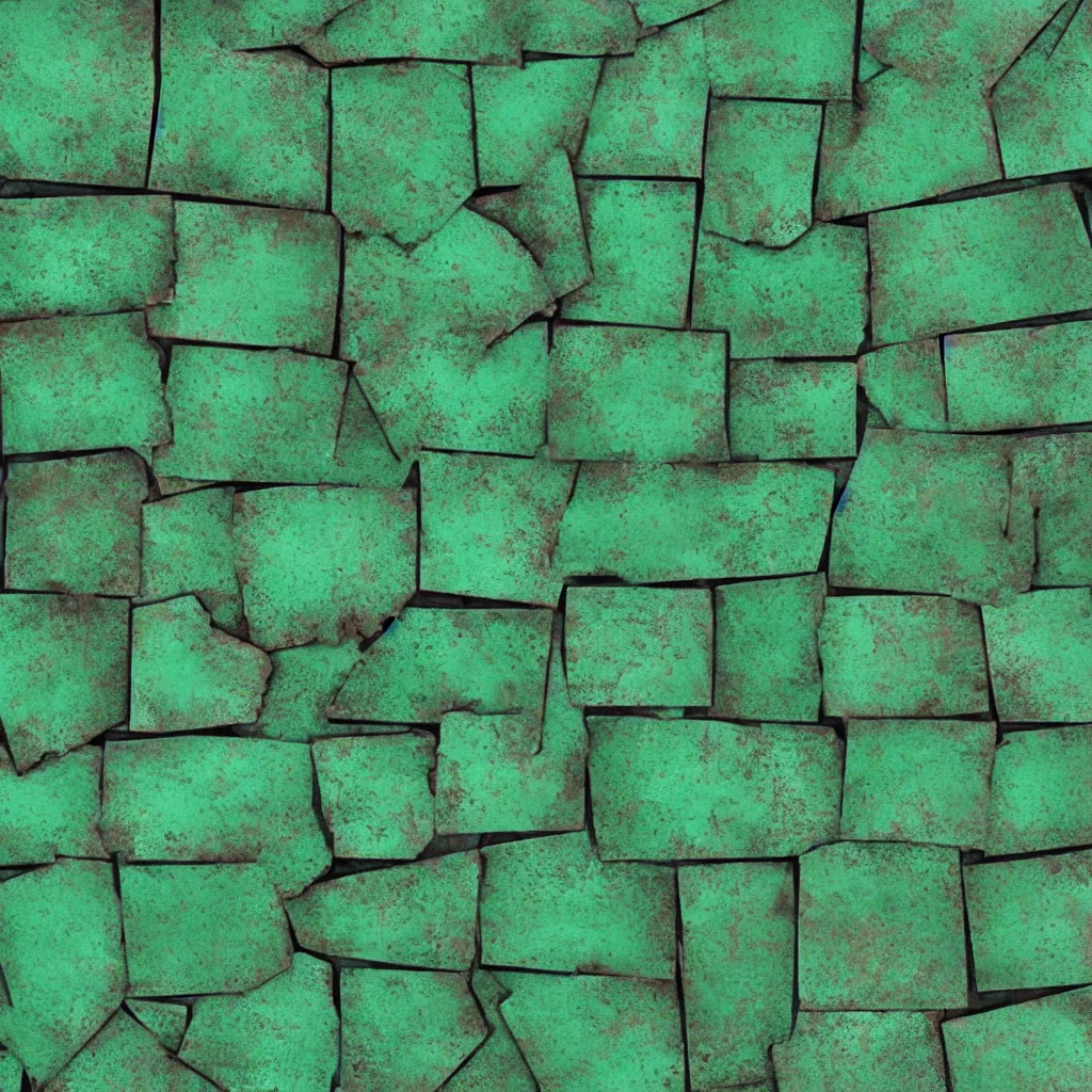 Prompt: light green oxidized copper shaped like tiles texture material, high definition, high detail, 8k, photorealistic