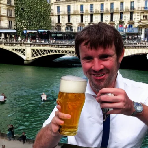 Image similar to photo of an englishman drinking beer in paris