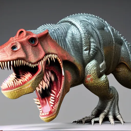 Image similar to a mechanical t-rex octane render, 3D, stunning, gorgeous, much detail, much wow, masterpiece