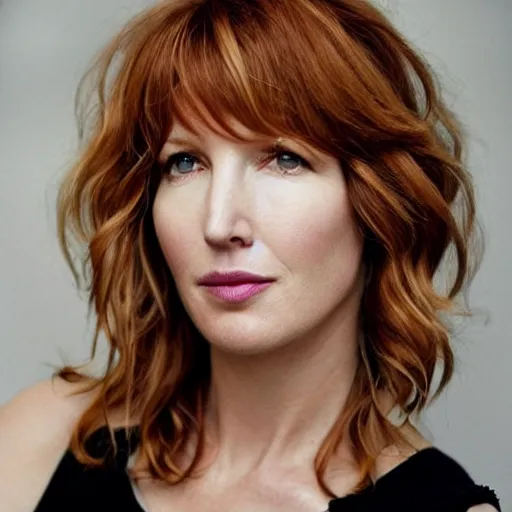 Image similar to award winning portrait of kelly reilly as a young man!!! bare ears, short!! hair and hazel!!! eyes, stubble