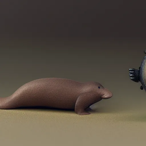 Prompt: a platypus with a phone, award winning photo, 60mm, octane