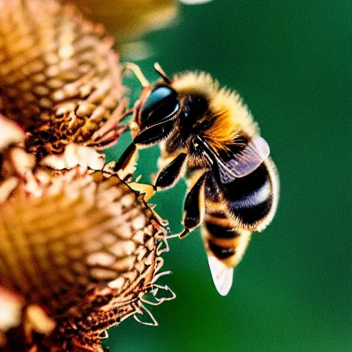 Image similar to photograph of a bee flying inside of someones ear, closeup shot