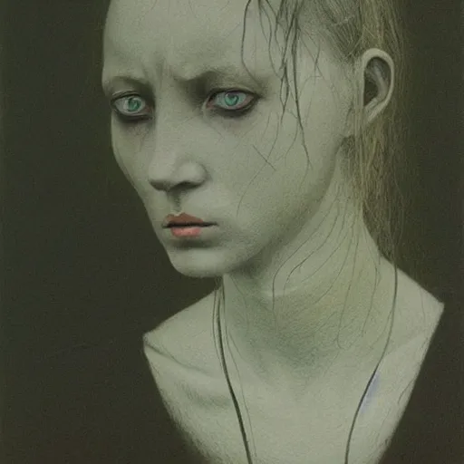 portrait photo of a woman by Zdzislaw Beksinski, blank | Stable ...