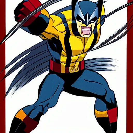 Image similar to a picture of wolverine drawn by studio ghibli