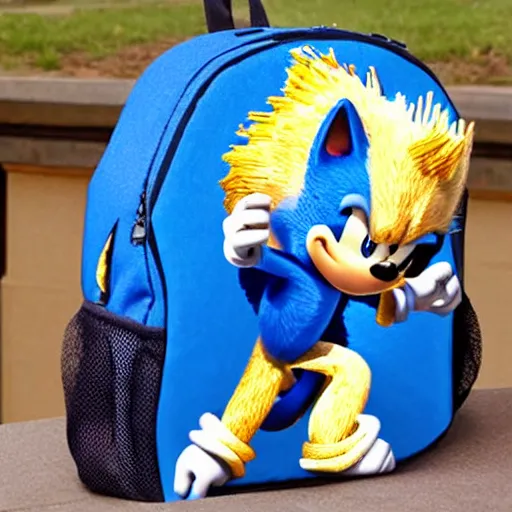 Image similar to a backpack embroidery obama sonic the hedgehog super Mario