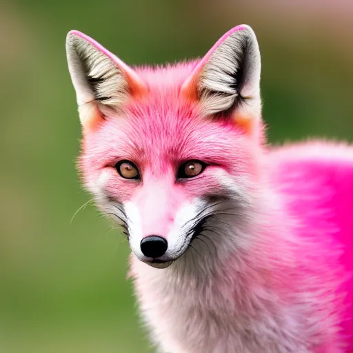Image similar to pink fox, fire background, 8 k, 8 5 mm f 1. 8