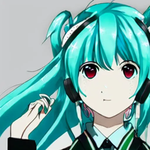 Image similar to hatsune miku smoking weed