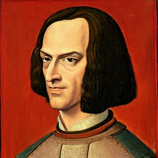 Image similar to a renaissance style portrait painting of Lord Farquaad