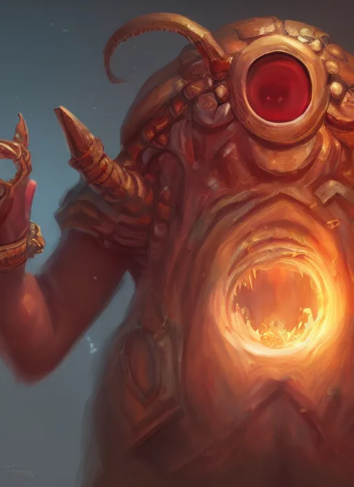 Prompt: fantasy painting of a dnd beholder, portrait, oil painting, artstation, unreal 5, hd, artgerm, dnd, rpg