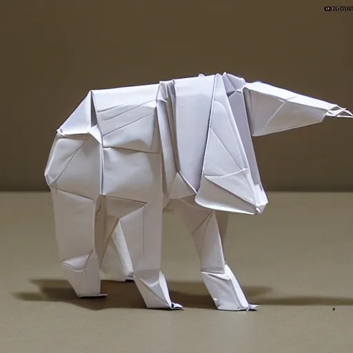 Image similar to [ 🐘 as 🤖 ] origami by kim jung gi