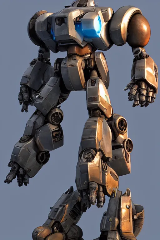 Image similar to mechwarrior 5 : mercenaries mech megaman transformer robot boss tank engine game octane render, 4 k, hd 2 0 2 2 3 d cgi rtx hdr style chrome reflexion glow fanart, global illumination ray tracing hdr fanart arstation by ian pesty by jesper ejsing pixar and disney unreal zbrush central hardmesh