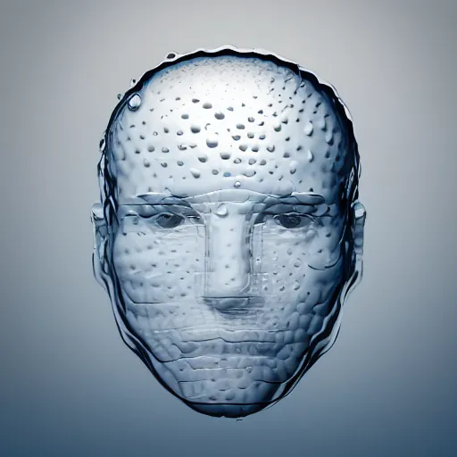 Image similar to a human head made out of water logo icon, minimalistic, small, water manipulation, ray tracing, sharp focus, 8 k resolution