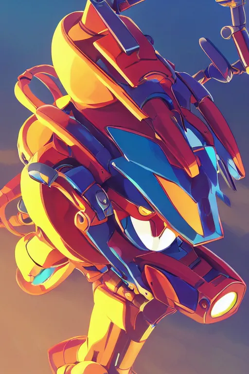 Image similar to robot ninja mask helmet megaman x zero rockman 2 0 2 2 switch game boss legacy collection fanart artsation, art gta 5 comics, behance hd by jesper ejsing, by rhads, makoto shinkai and lois van baarle, ilya kuvshinov, rossdraws global illumination ray tracing