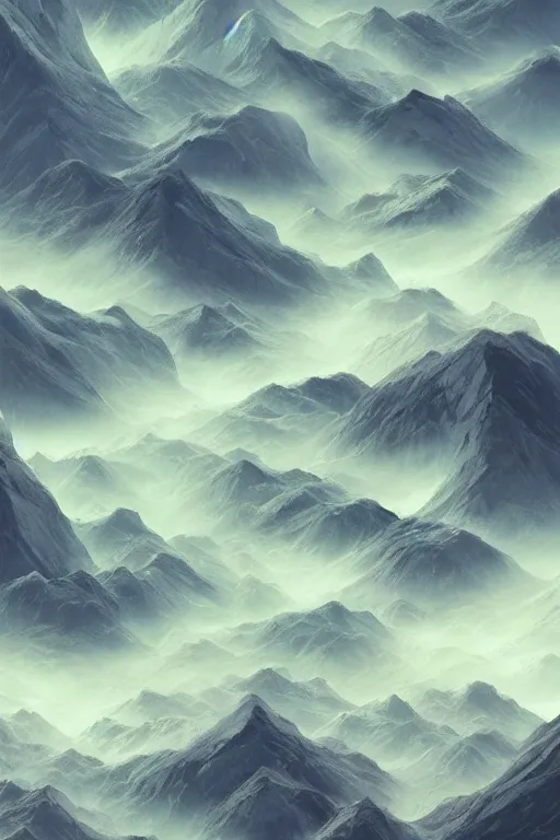 Image similar to minimalist but Hyperdetailed high resolution landscape art inspired by swiss mountains by loish and holosomnia. Render by markdvraj in discodiffusion. Dreamlike surreal polished render by machine.delusions. Sharp focus.